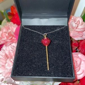 Sweet touch of hope Garnet lollipop necklace